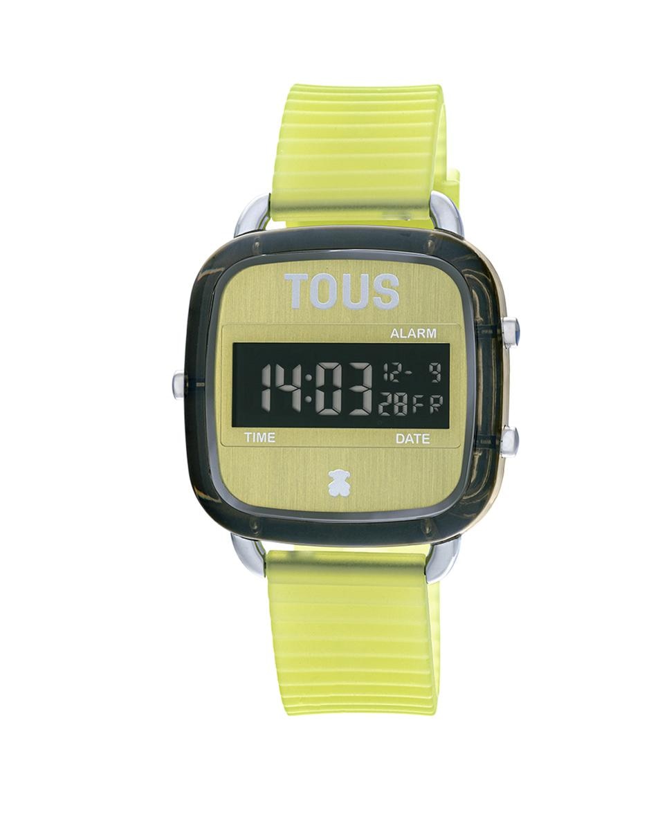 Цифровые женские часы D-Logo Fresh из поликарбоната с зеленым силиконовым ремешком Tous, зеленый цифровые женские часы d logo со стальным браслетом синего ip tous синий