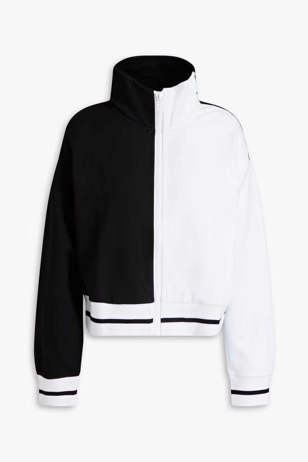 

Спортивная куртка из французского махрового хлопка в стиле колор-блок Solid & Striped, черный