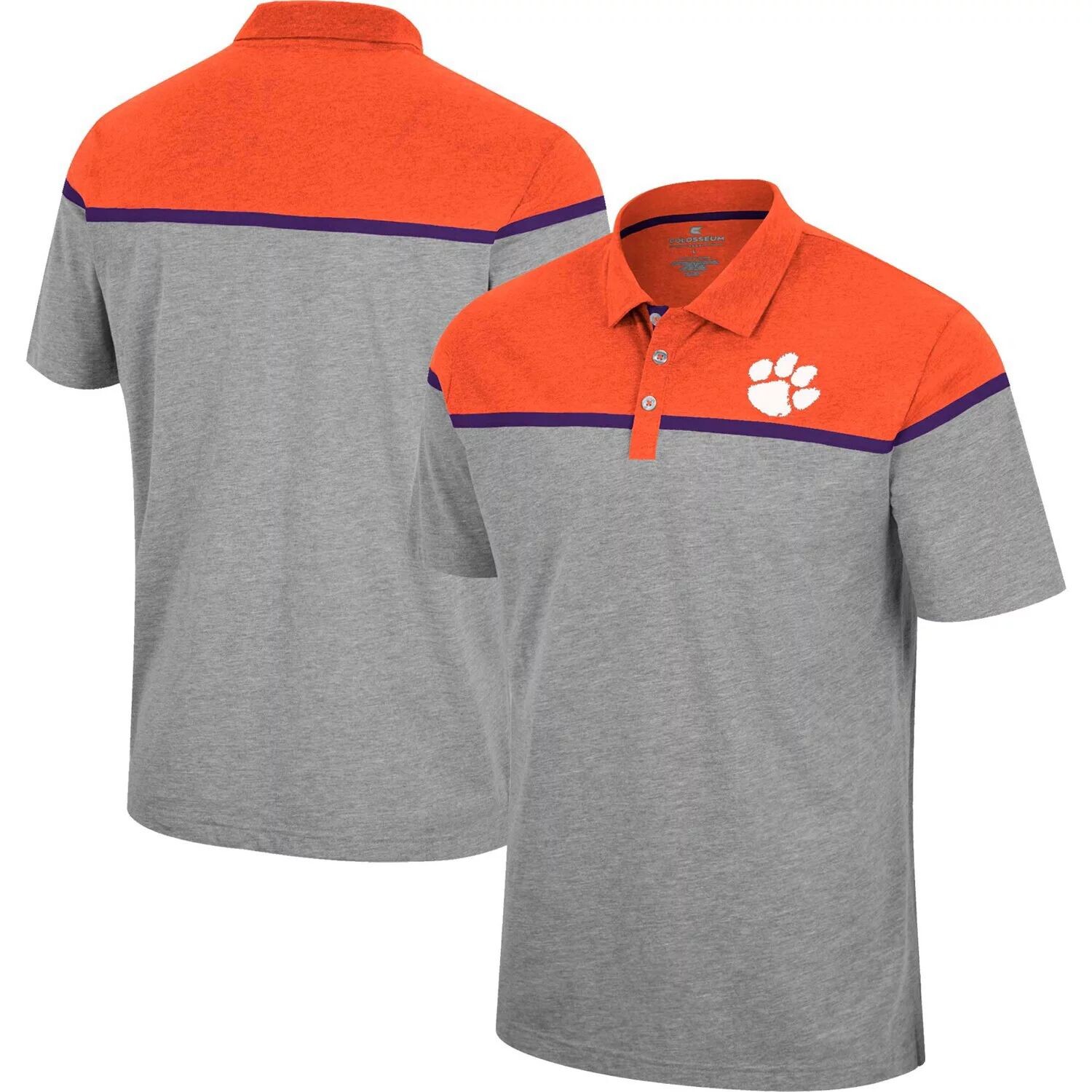 

Мужская футболка-поло Heather Grey Clemson Tigers Chamberlain Colosseum