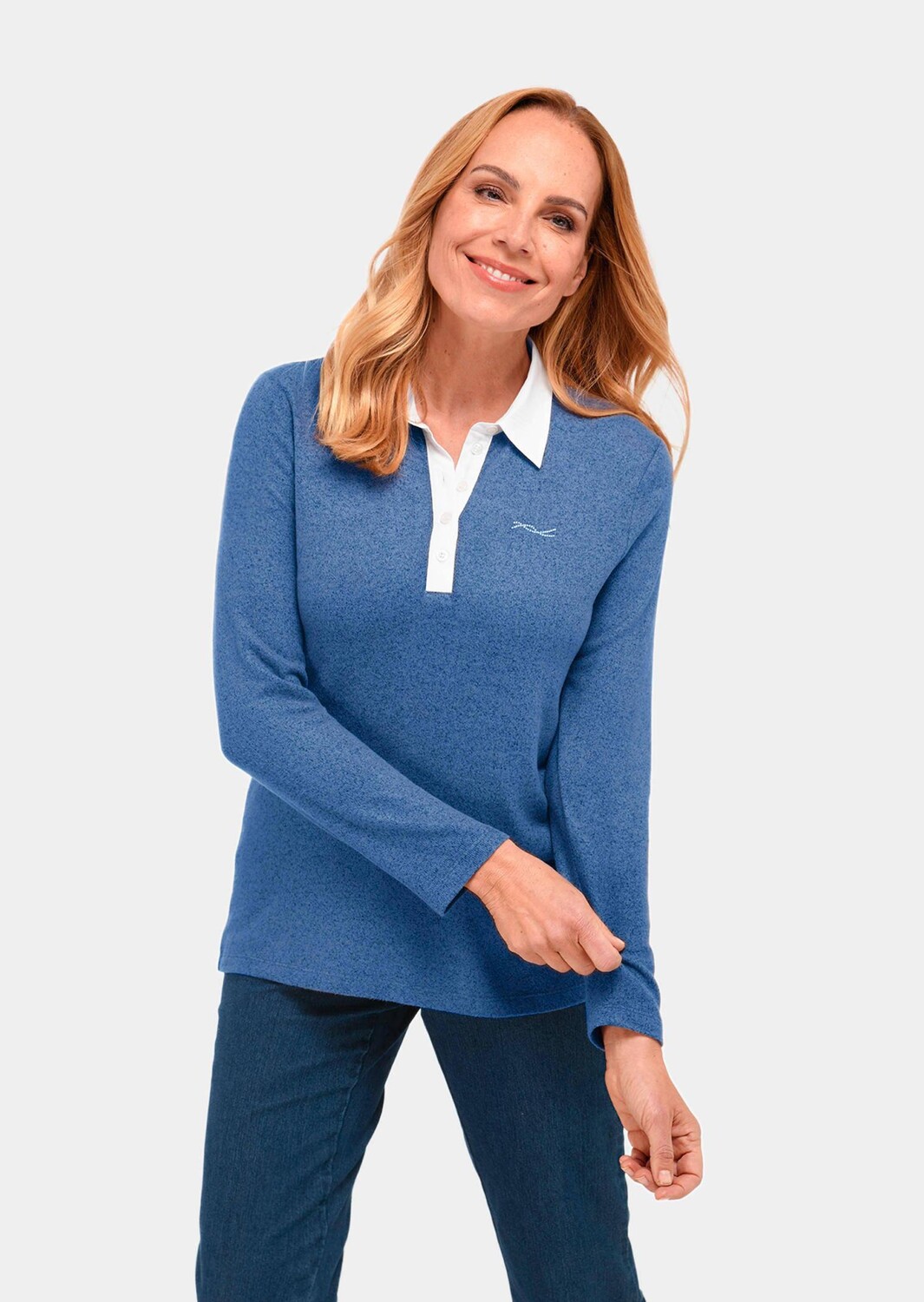 

Поло GOLDNER, цвет jeansblau/melange