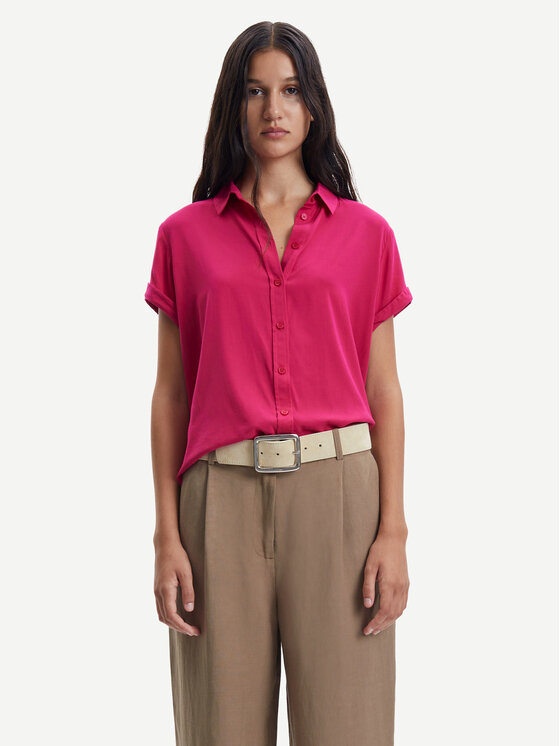 Рубашка свободного кроя Samsøe Samsøe, розовый тканевые брюки свободного кроя samsøe samsøe экрю