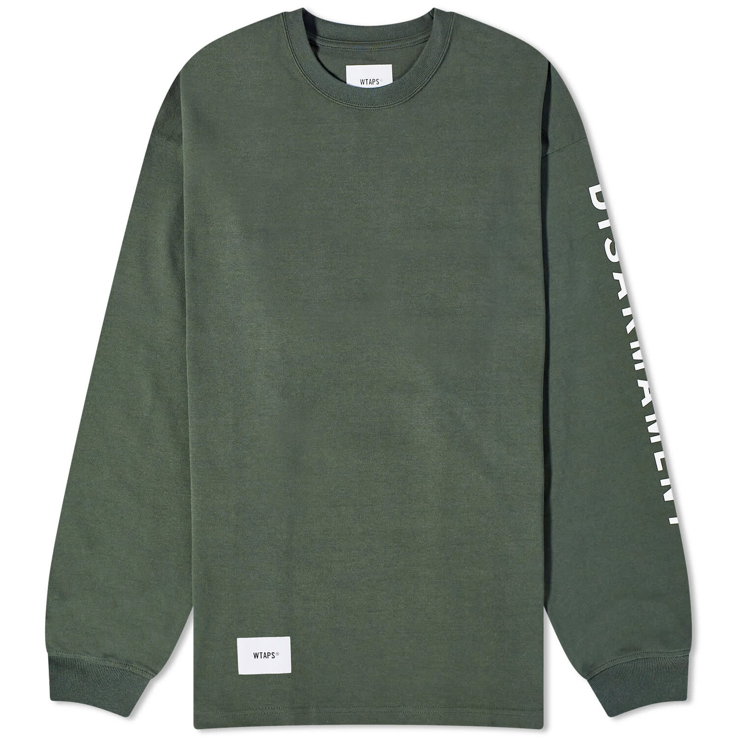 

Футболка Wtaps Long Sleeve 11 Disarmament, цвет Olive Drab