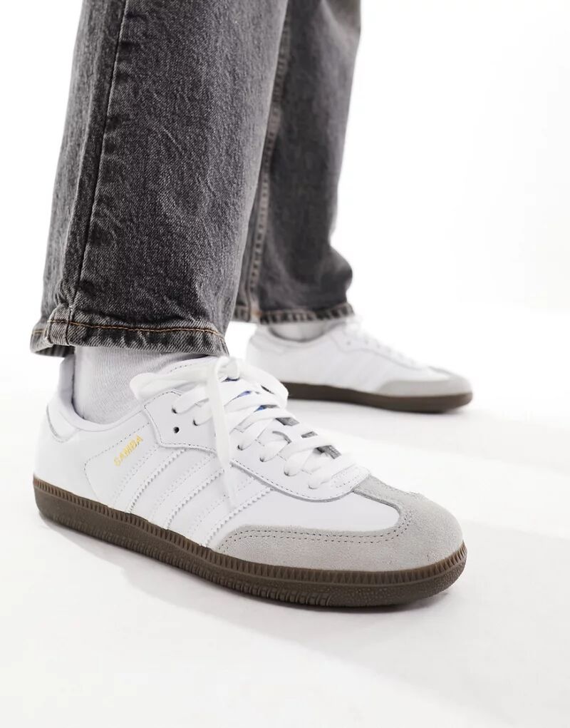 Белые кроссовки adidas Originals Samba OG кроссовки adidas originals samba og обувь белая глина кристально белая