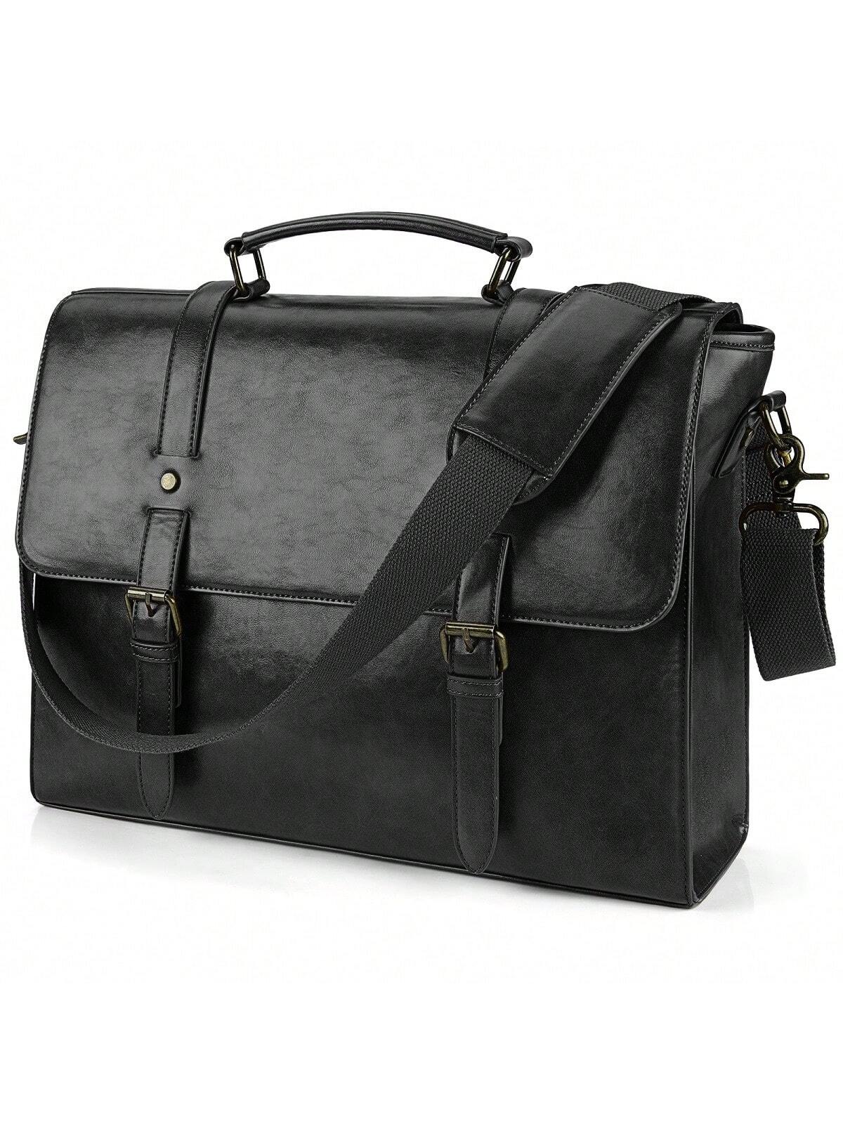 Кожаная мужская сумка-мессенджер, черный цена и фото