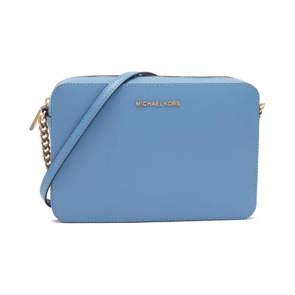 

Кожаная дорожная сумка-мессенджер Jet Set Michael Kors, синий