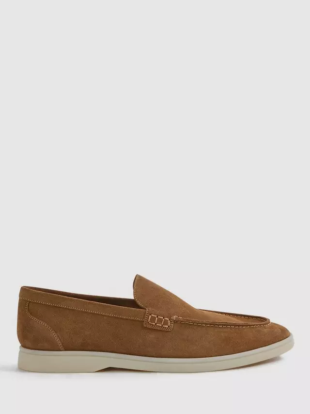 

Лоферы Reiss Kason Slip-On Suede, цвет stone