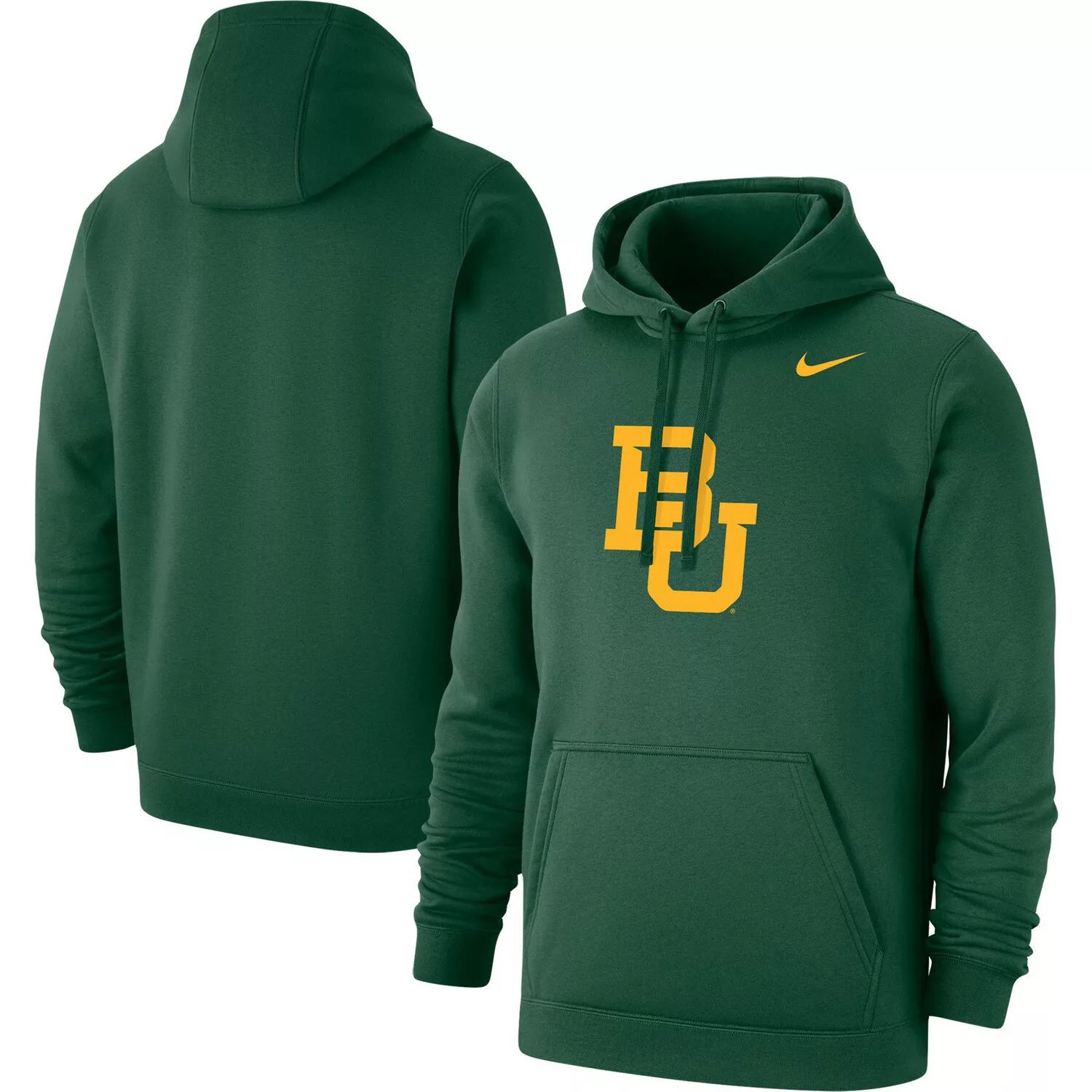 цена Мужской зеленый пуловер с капюшоном и логотипом Baylor Bears Club Nike