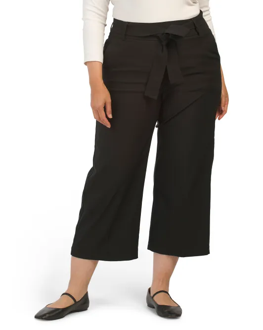 

Широкие капри из эластичной ткани Plus Comfort без застежек J&L White, черный