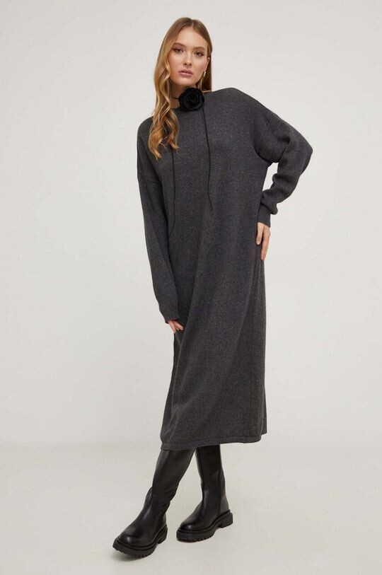 

Шерстяное платье Answear Lab, серый