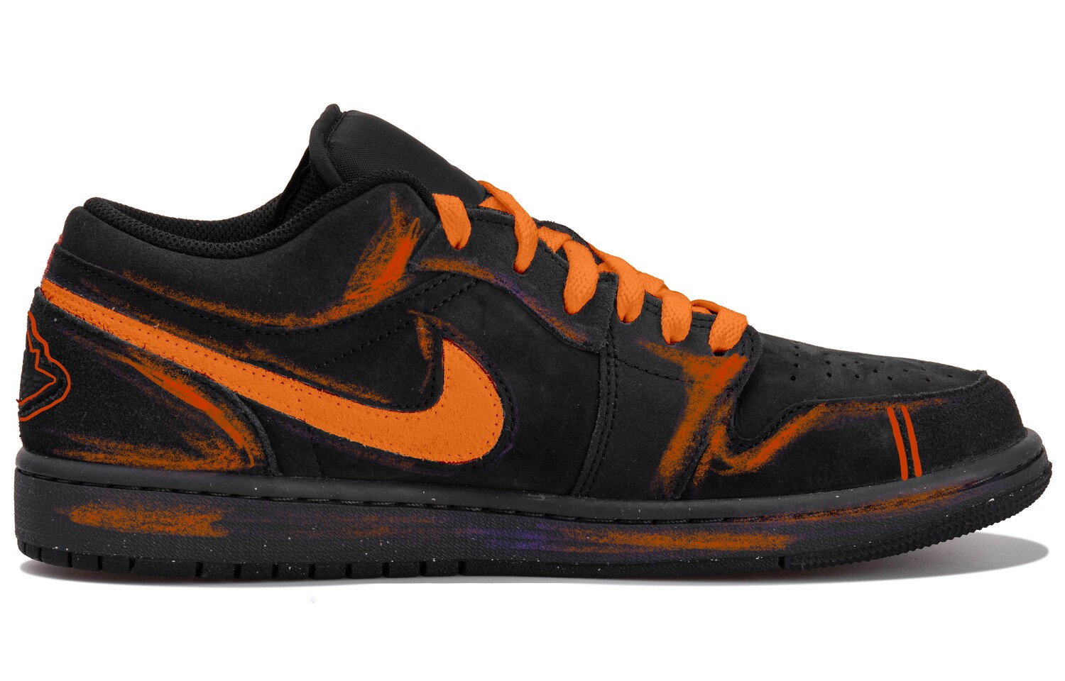 

Кроссовки Air Jordan 1 Vintage Basketball Shoes Men Low-top Black/orange, черный