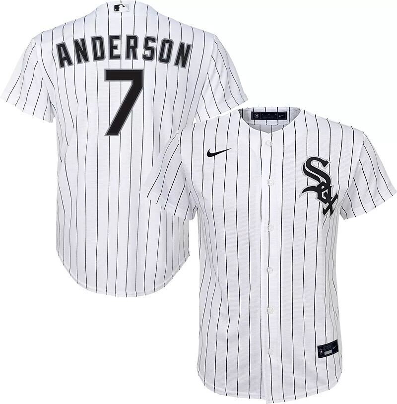 

Nike Youth Chicago White Sox Tim Anderson #7 Белая крутая базовая майка