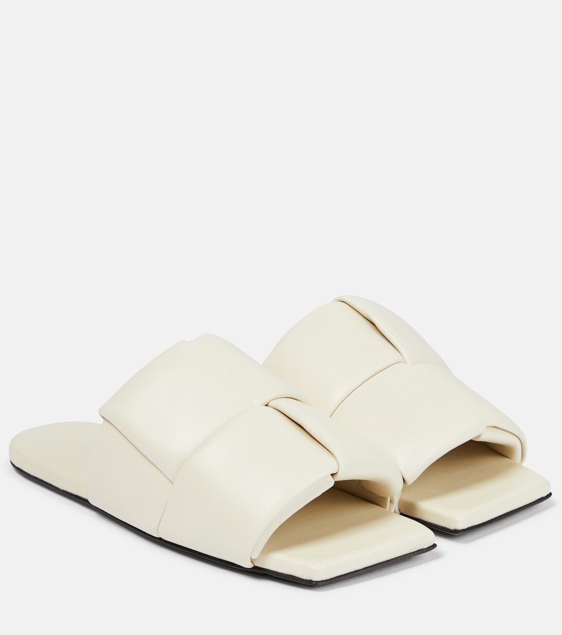 

Шлепанцы из кожи с нашивками Bottega Veneta, нейтральный