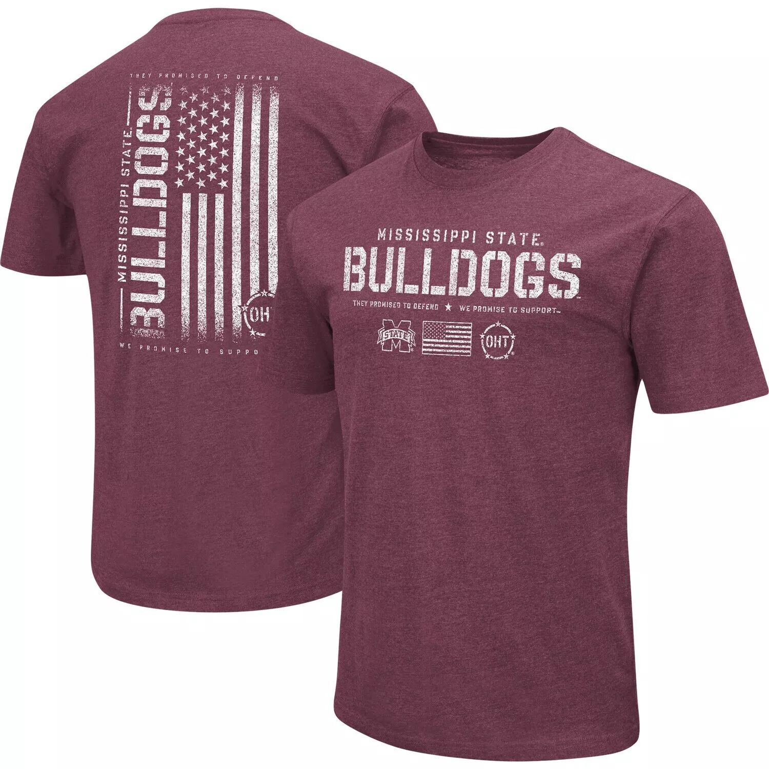 

Мужская футболка Colosseum Maroon Mississippi State Bulldogs OHT Military Appreciation Flag 2.0
