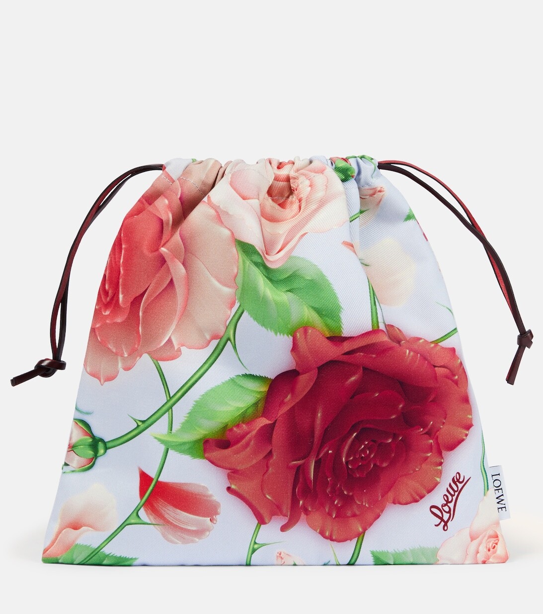 

Холщовый клатч Paula's Ibiza с цветочным принтом Loewe, синий