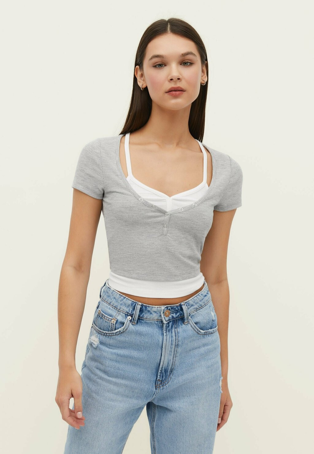 

Футболка с принтом Stradivarius