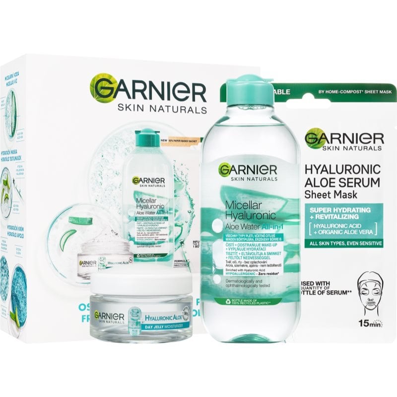 

Garnier, Skin Naturals Hyaluronic Aloe, набор косметики, 3 шт