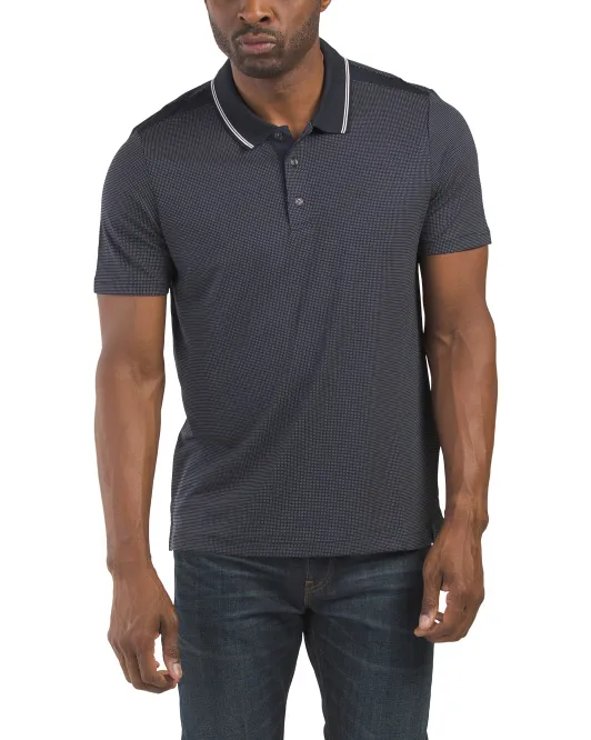 

Поло на пуговицах с короткими рукавами Perry Ellis, цвет Dark Sapphire