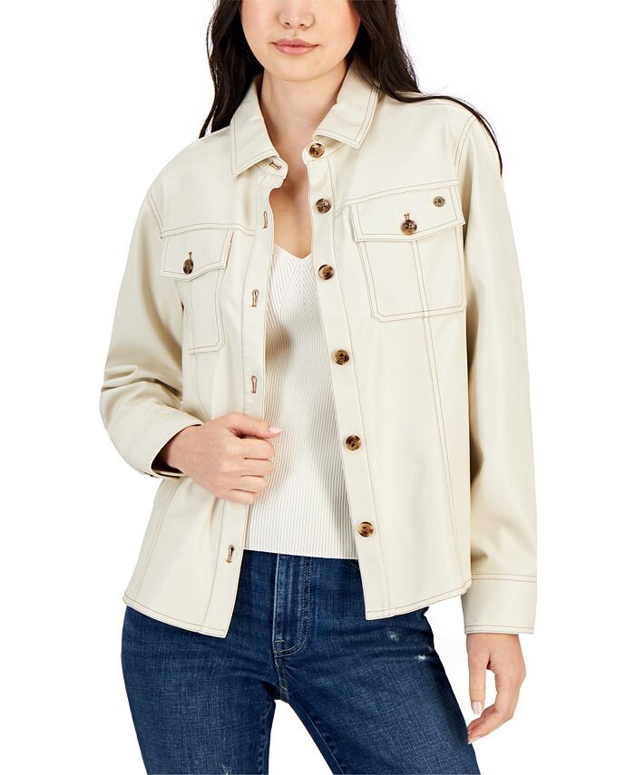 

Женская куртка дальнобойщика из искусственной кожи Tommy Hilfiger, белый