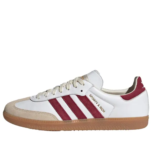 Кроссовки adidas originals x SPORTY & RICH Samba OG 'White Collegiate Burgundy', белый кроссовки низкие samba og unisex adidas originals цвет footwear white collegiate burgundy