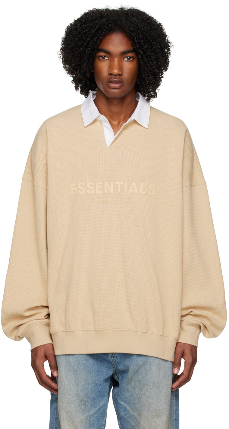 

Бежевая футболка-поло Fear of God ESSENTIALS, Бежевый