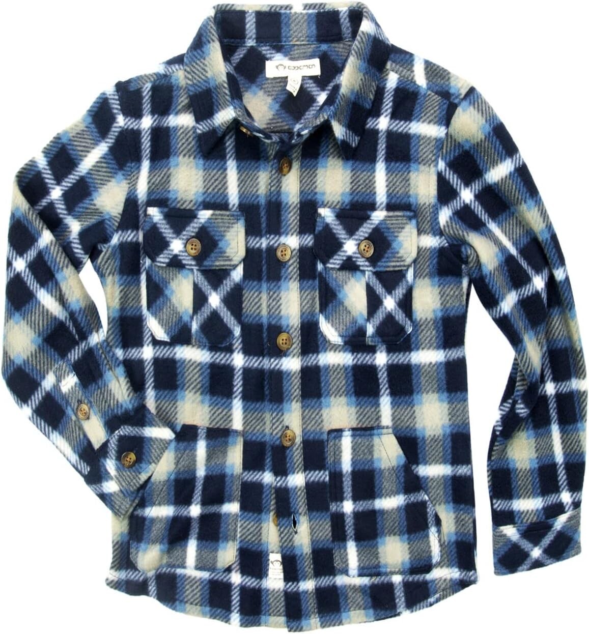 

Рубашка Appaman Softest Snow Fleece Shirt, цвет Blue/Tan Plaid