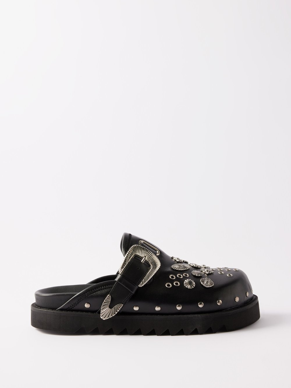 Кожаные сабо-сабо с металлической бляшкой Toga Virilis, черный черные ботинки на шнуровке toga virilis