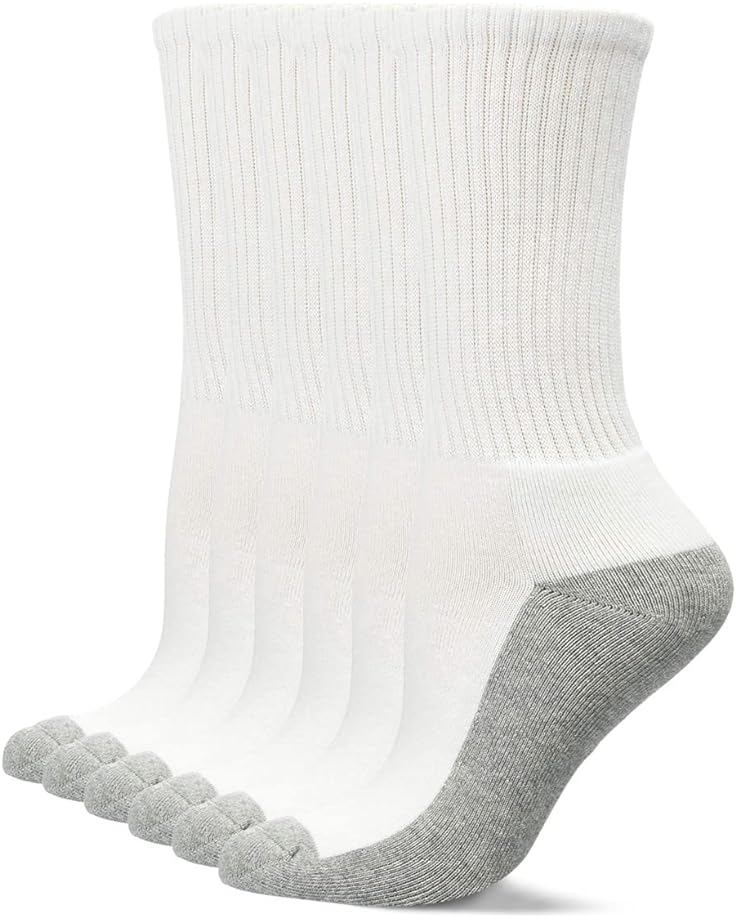 

Носки Jefferies Socks Sport Crew Half Cushion Seamless 6-Pair Pack, цвет White/Grey