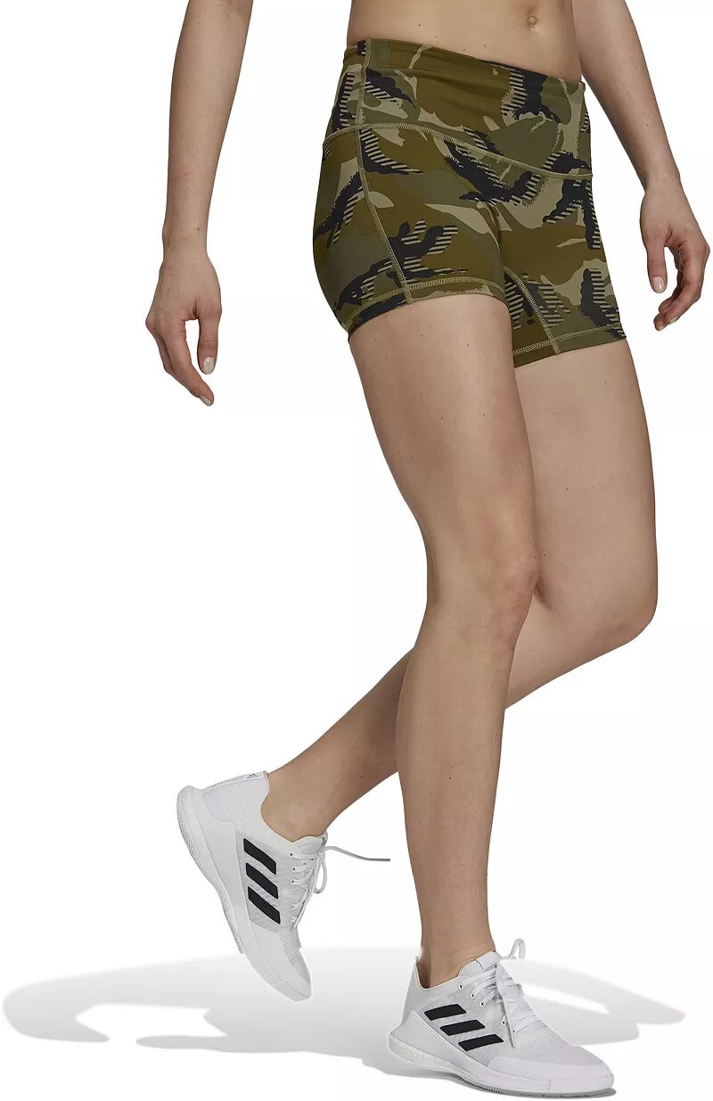 Женские волейбольные шорты Adidas с камуфляжным принтом 4 дюйма, мультиколор