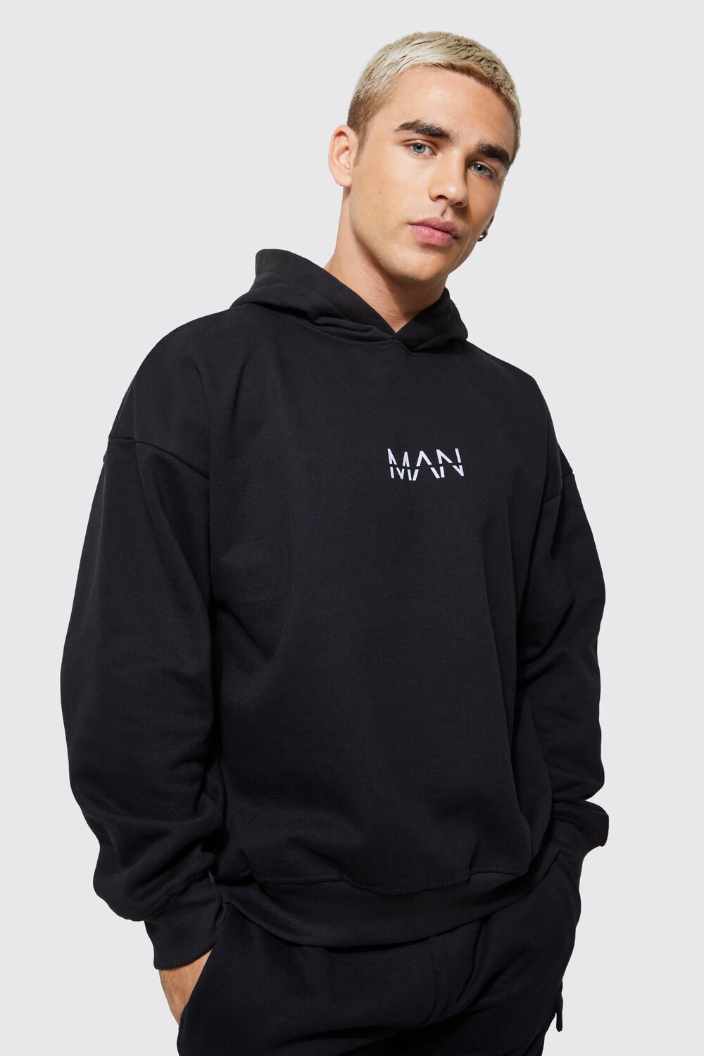 

Тяжелая худи оверсайз man dash Boohoo, черный