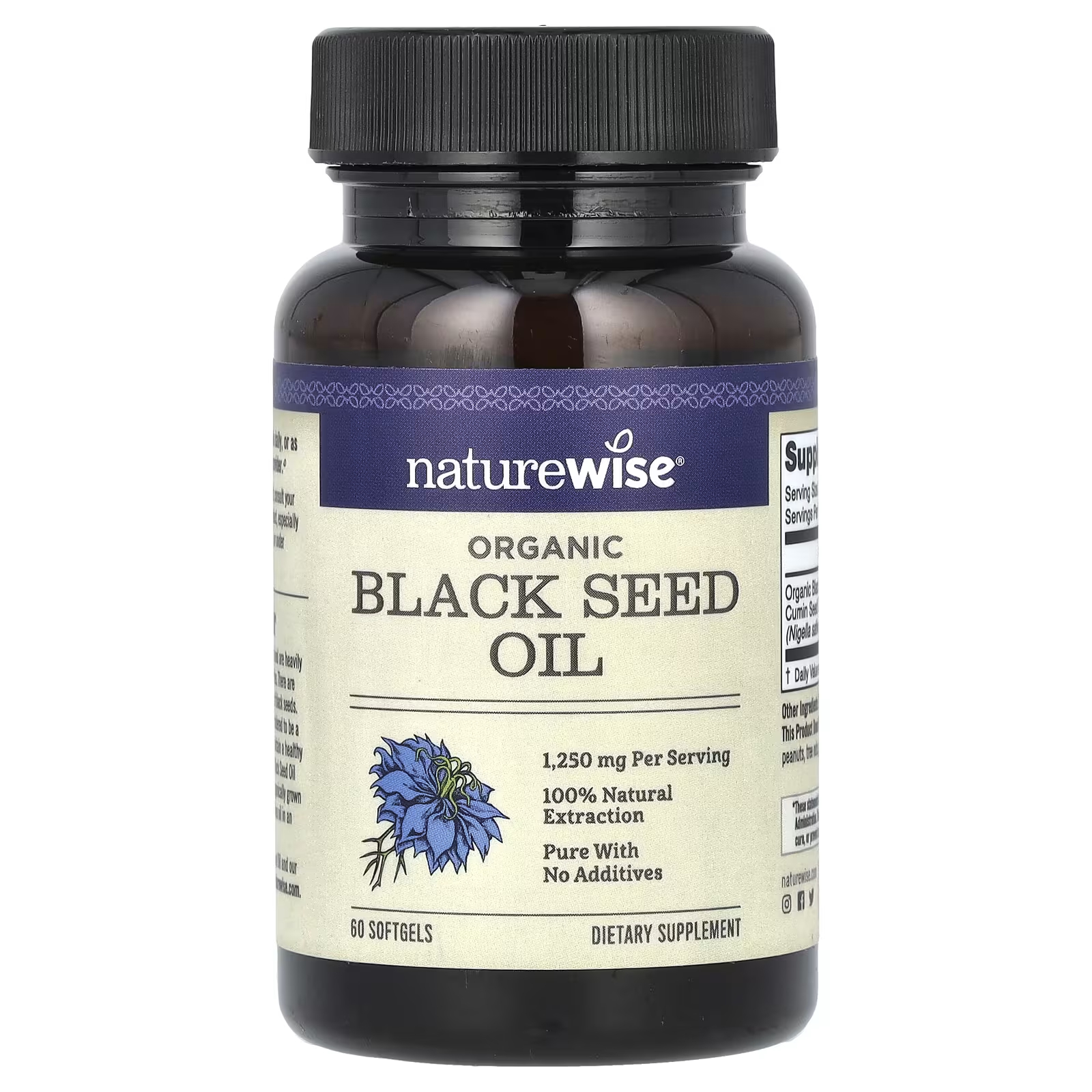 цена NatureWise Органическое масло черного тмина 1250 мг, 60 мягких таблеток (625 мг на мягкую таблетку)