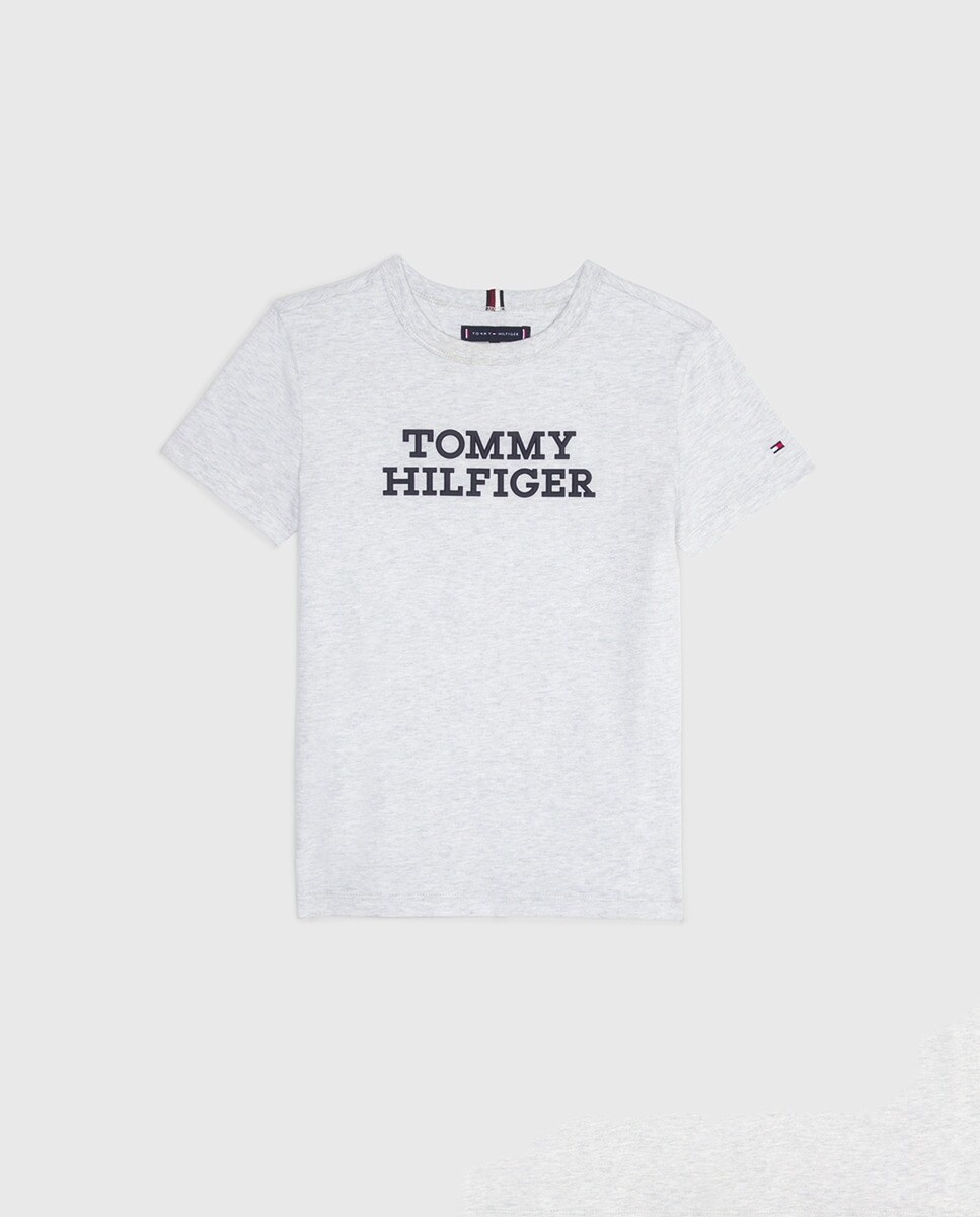

Футболка для мальчика с круглым вырезом и длинными рукавами Tommy Hilfiger, светло-серый