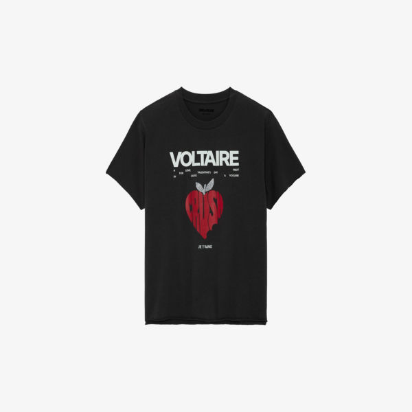 Хлопковая футболка с короткими рукавами и графическим принтом tommer Zadig&Voltaire, цвет carbone romeo mineral ball carbone