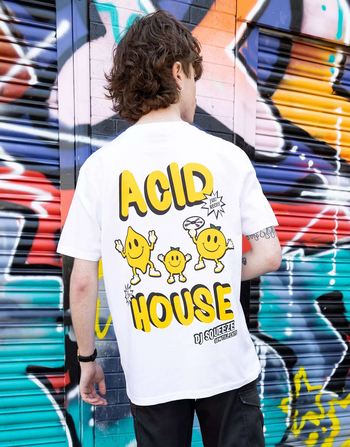 

Белая футболка унисекс с графическим фестивалем Acid House Batch1, Белый