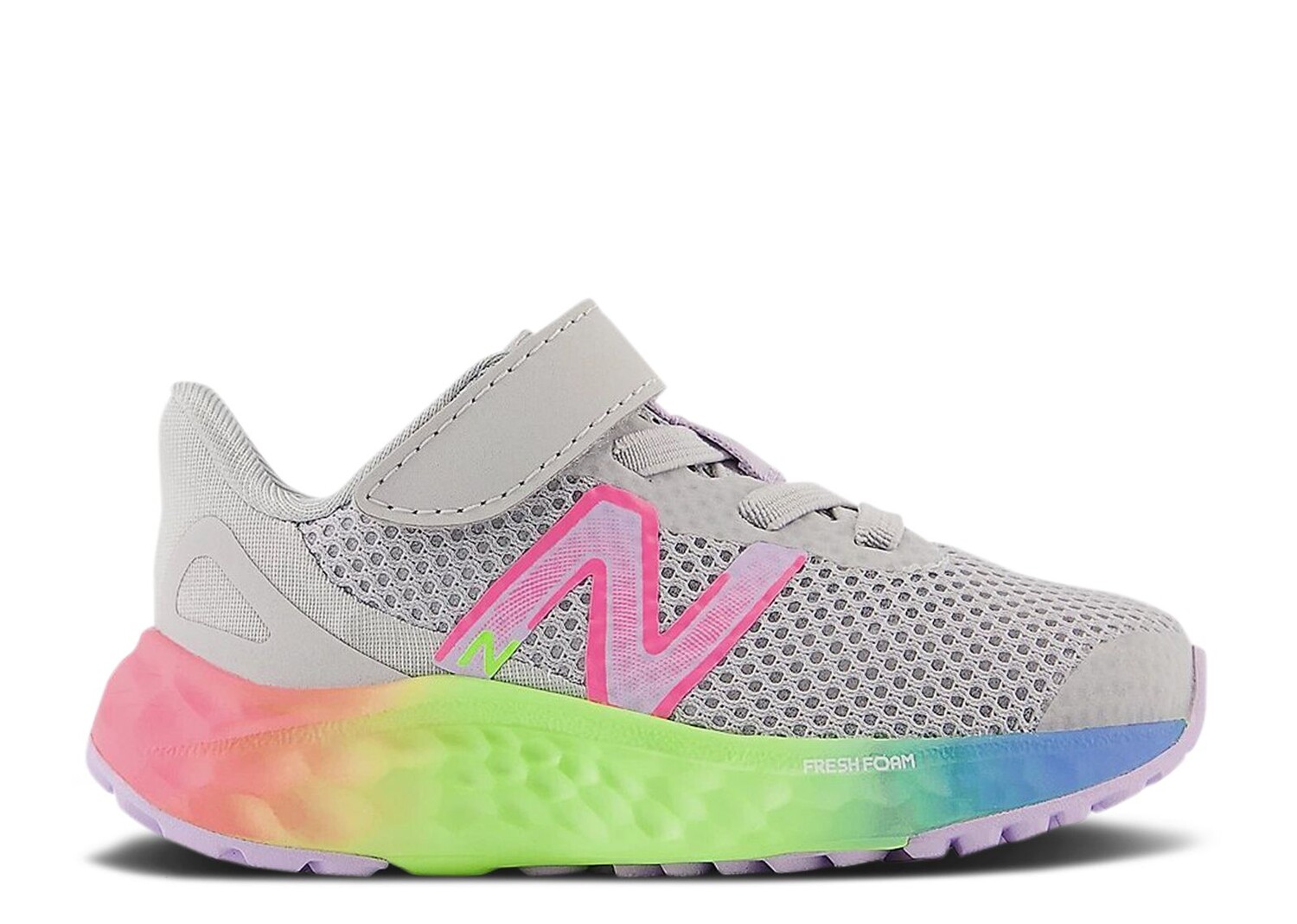 

Кроссовки New Balance Fresh Foam Arishi V4 Bungee Lace Toddler Wide 'Light Aluminum Rainbow', серый