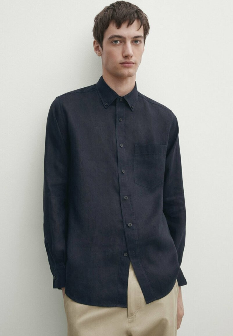 

Рубашка WITH POCKET Massimo Dutti, цвет mottled dark blue
