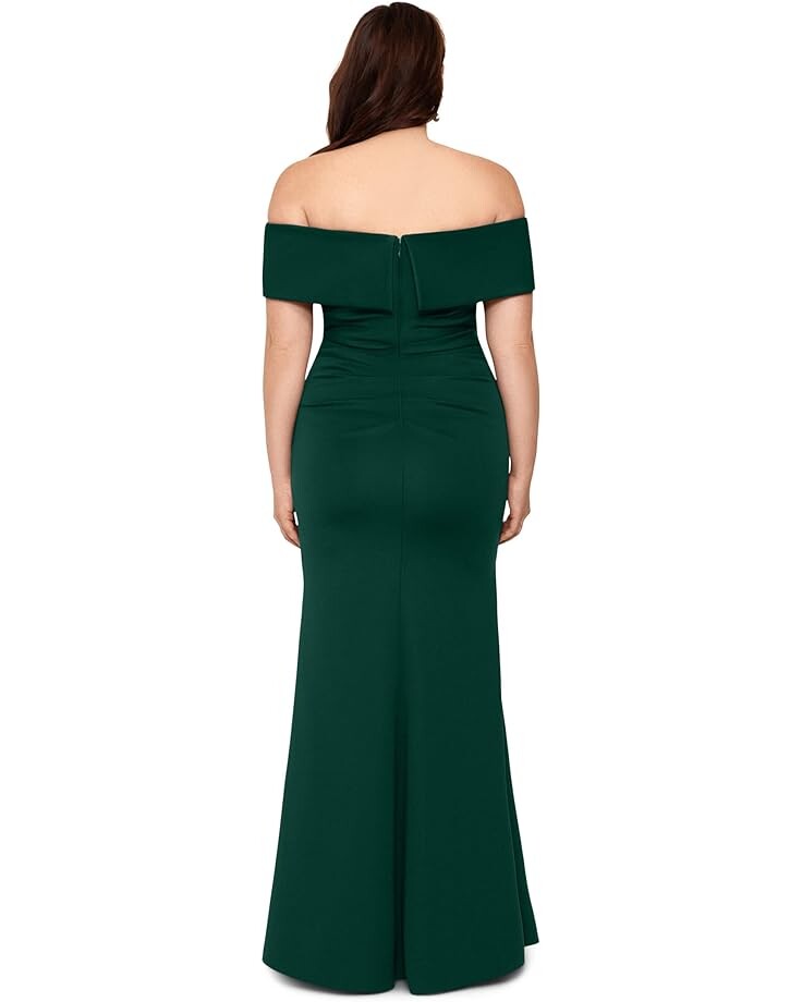 

Платье XSCAPE Plus Size Long Scuba Off-the-Shoulder Dress, цвет Hunter