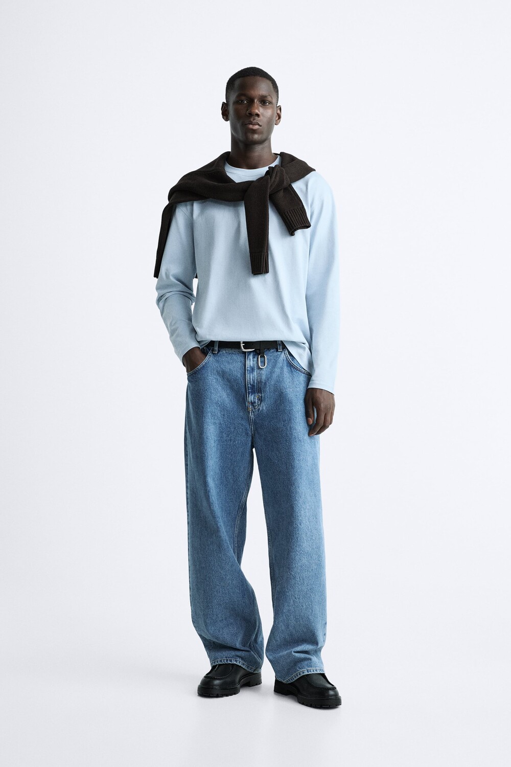 

Футболка, тяжелая Zara, голубой, Синий
