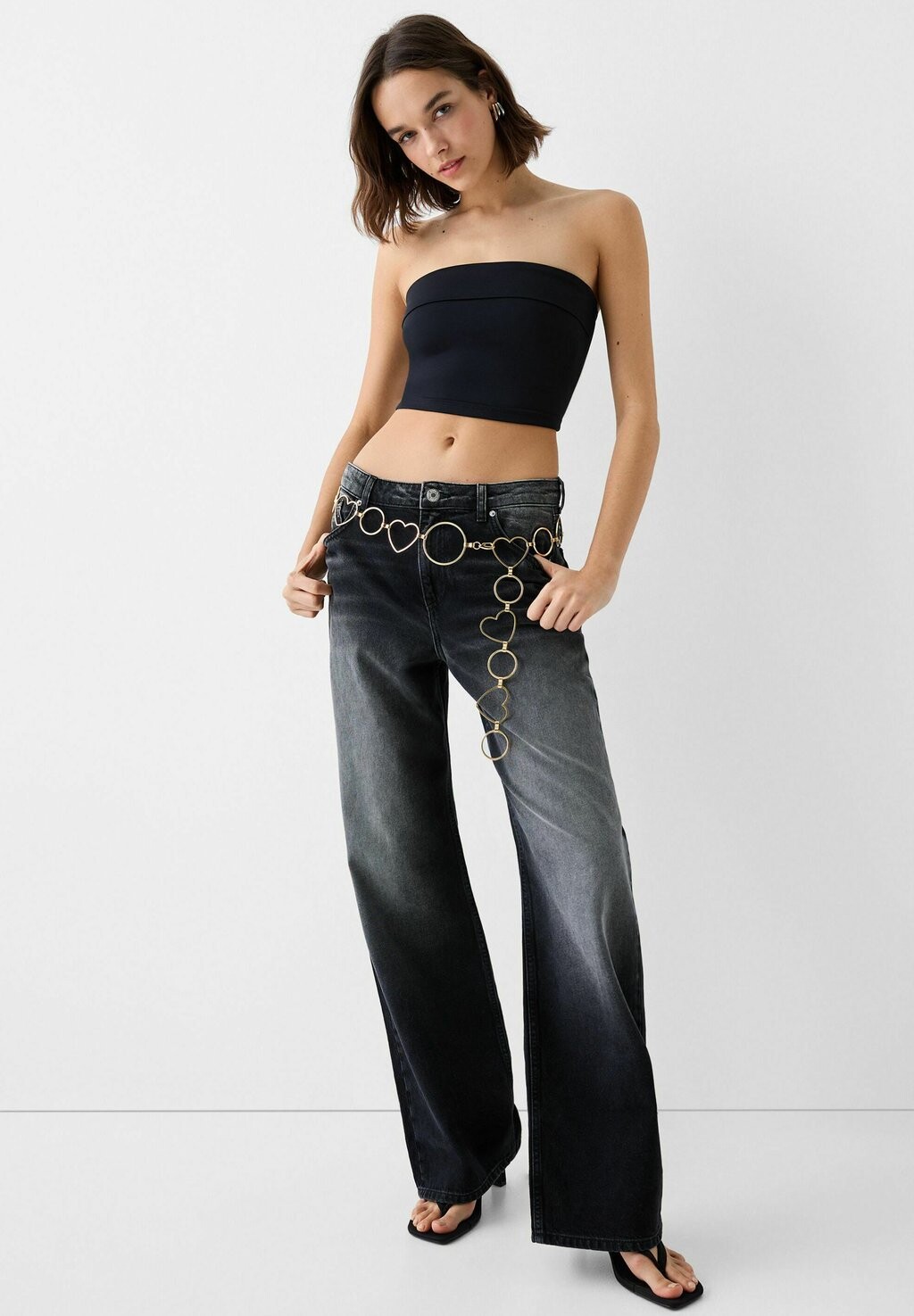 

Ремень HEART CHAIN LINK Bershka, цвет gold coloured
