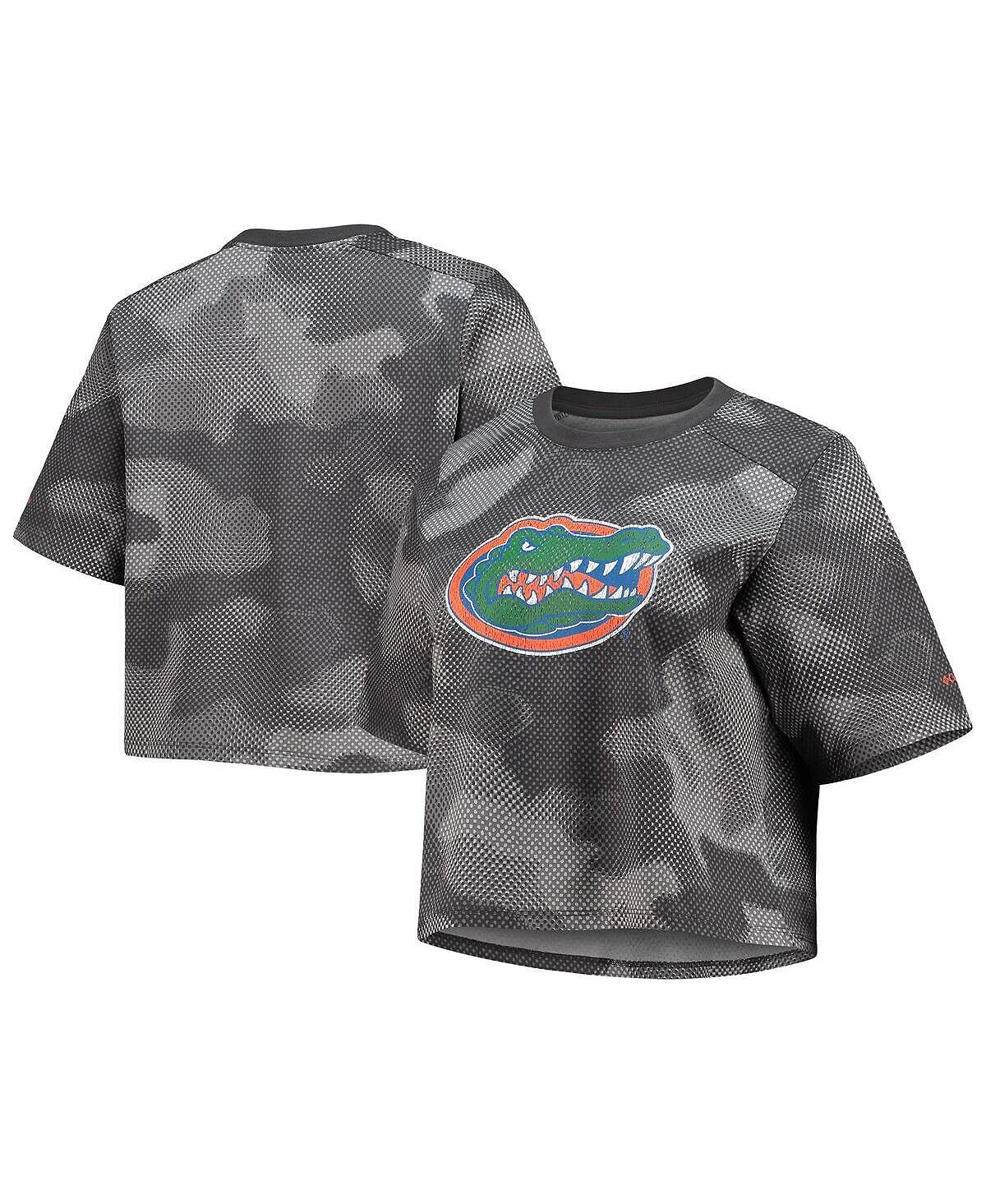 

Женская серо-черная футболка с камуфляжным принтом Florida Gators Park свободного кроя Columbia, Черный