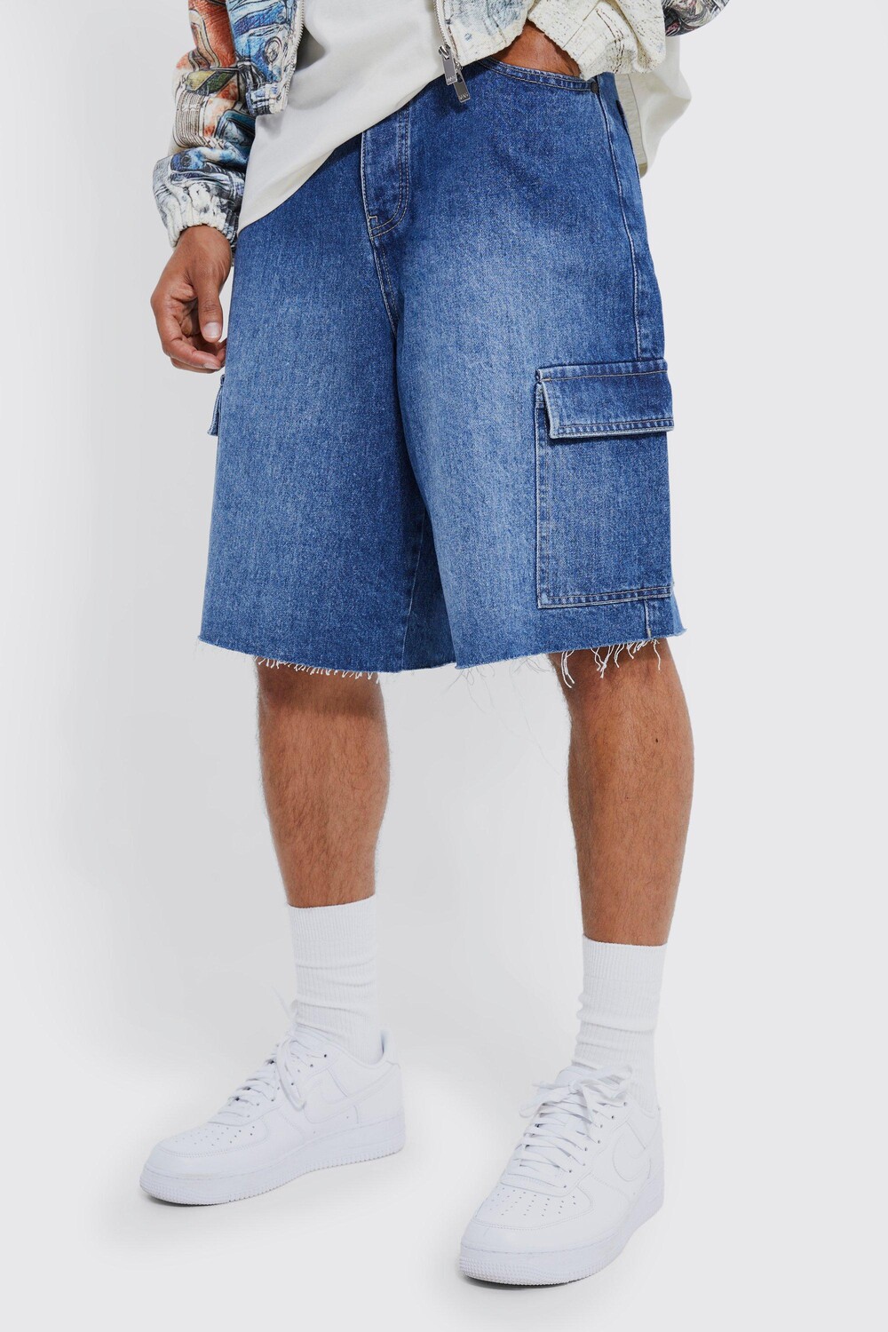 

Джинсовые шорты парашют-карго Boohoo, синий