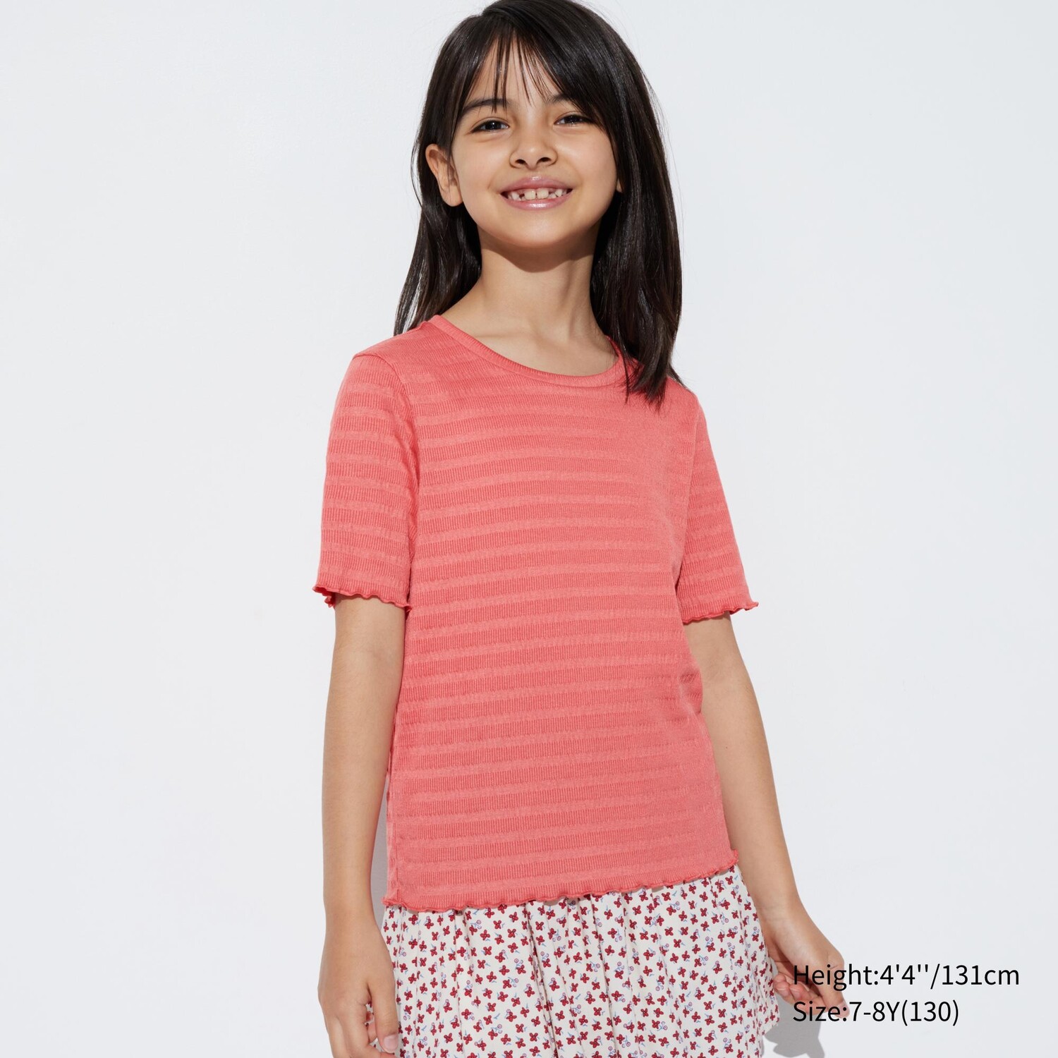 

Короткая футболка для девочки UNIQLO, светло-оранжевый