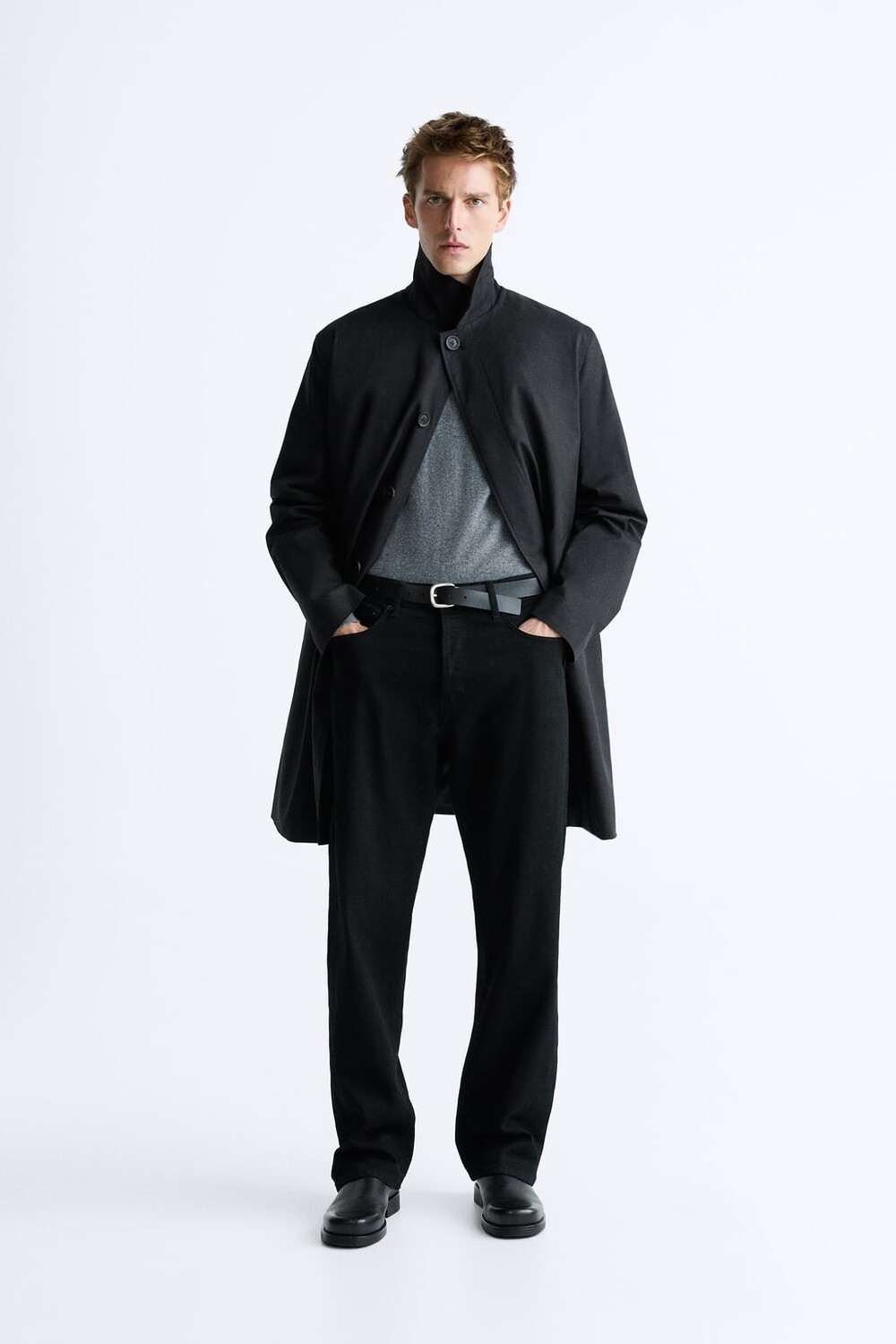 

Водоотталкивающий тренч со съемной жилеткой ZARA, черный