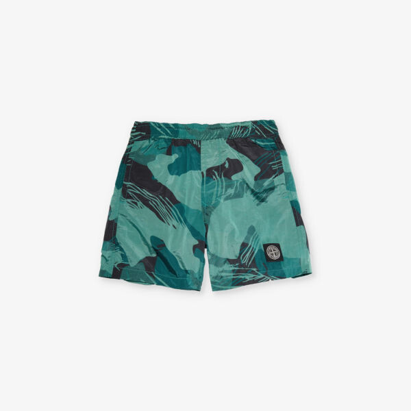 

Шорты из хлопкового трикотажа с камуфляжным принтом 6-12 лет Stone Island, цвет emerald