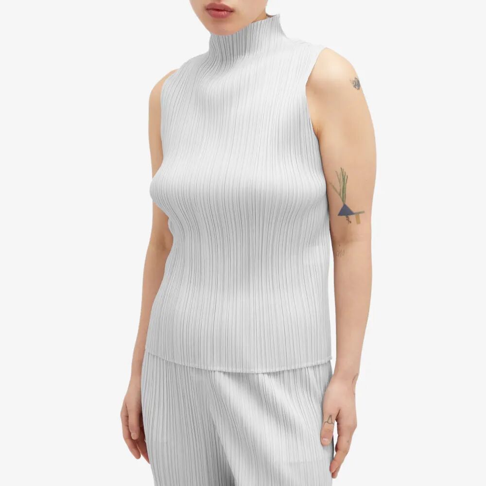 

Pleats Please Issey Miyake Жилет с закругленным вырезом Basics, серый