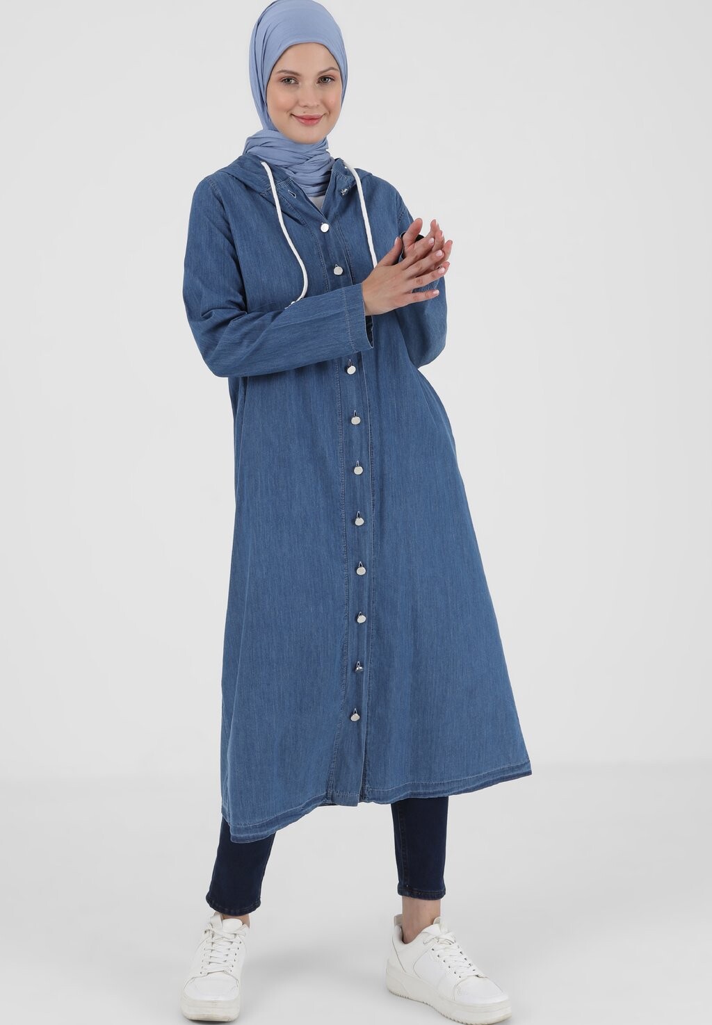

Классическое пальто BENIN Modanisa, цвет blue