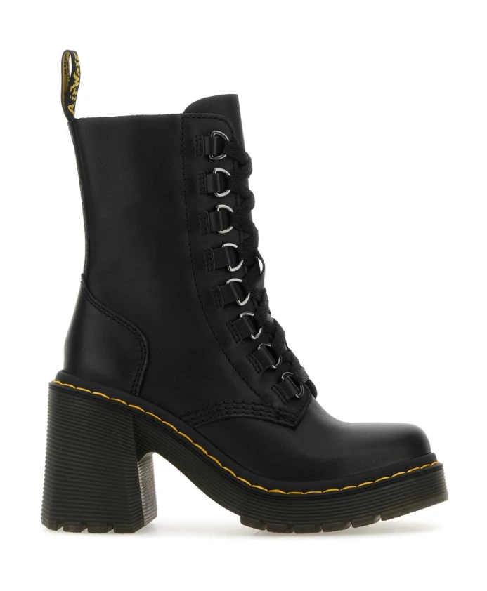 

Кожаные ботильоны на каблуке 8 см Dr. Martens, черный