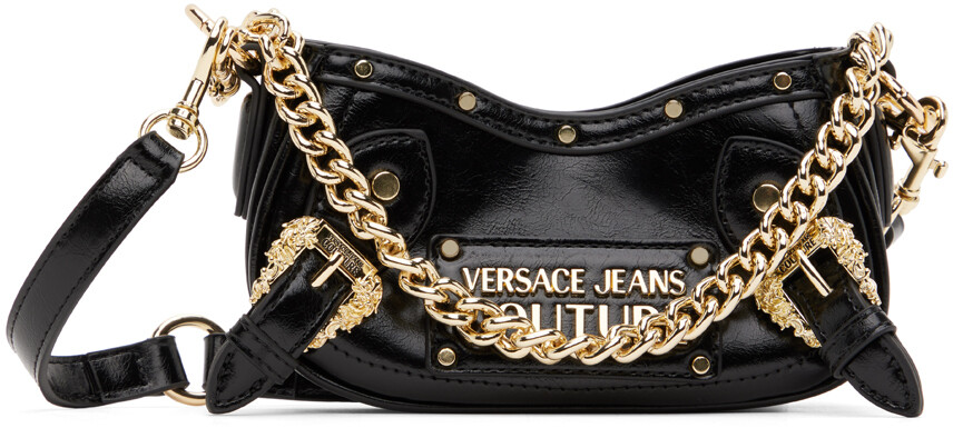 

Эксклюзивная черная байкерская сумка SSENSE Versace Jeans Couture, Серый