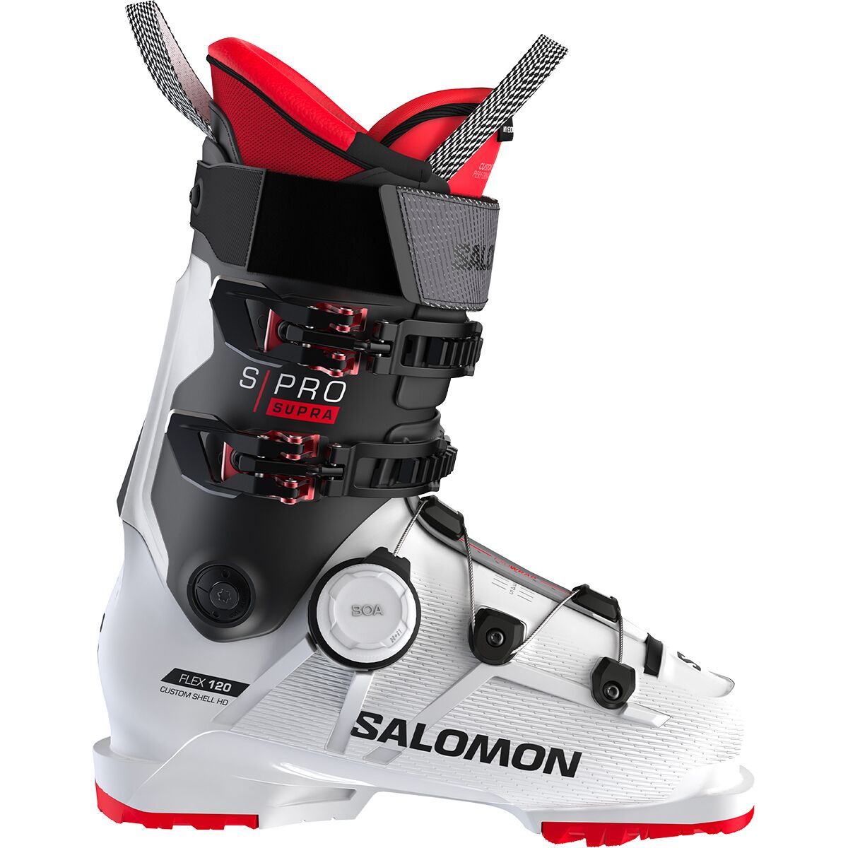 Лыжные ботинки s/pro supra boa 120 gw — 2024 г. Salomon, цвет grey aurora/black/red salomon faction boa