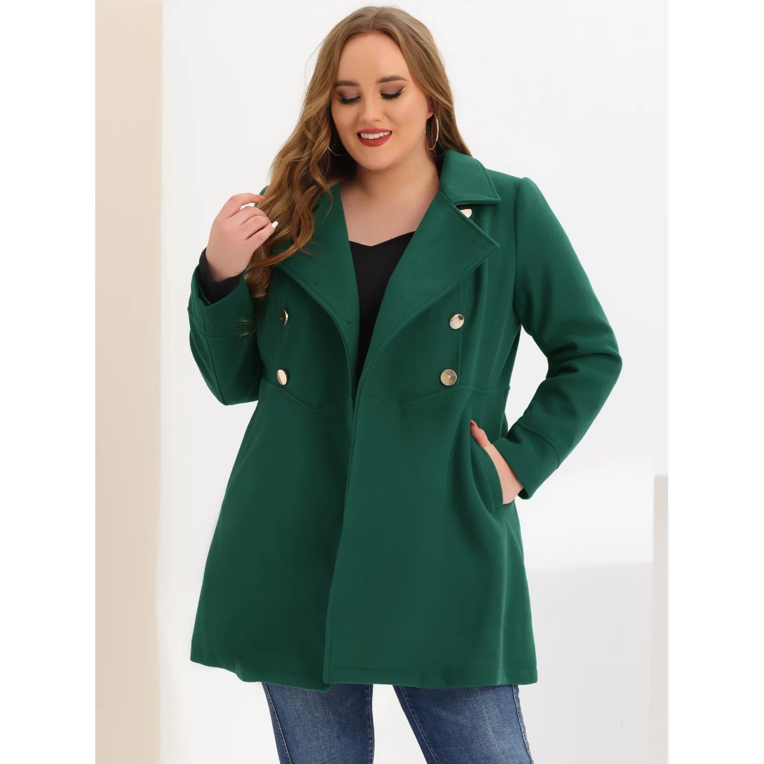 цена Женская зимняя верхняя одежда больших размеров, двубортное длинное пальто Agnes Orinda