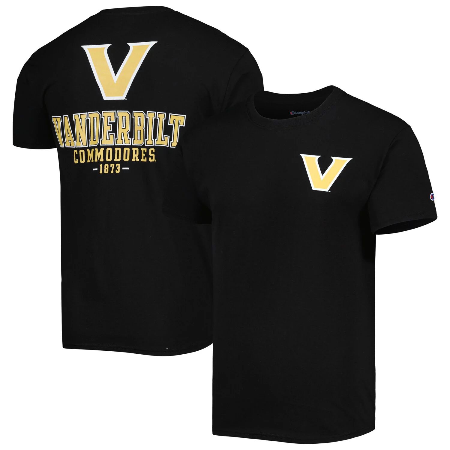 Мужская черная футболка Vanderbilt Commodores Team Stack 2-Hit Champion